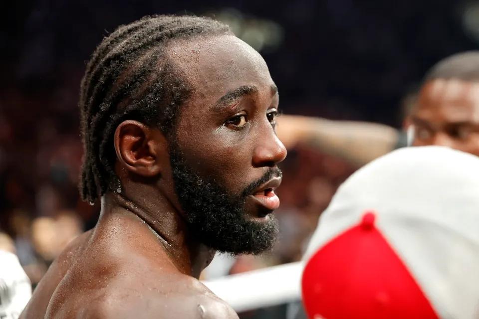 Terence Crawford looks on after defeating Canelo Alvarez (not pictured) to become the undisputed super middleweight champion during Netflix's Canelo v Crawford Fight Night at Allegiant Stadium on September 13, 2025 in Las Vegas, Nevada