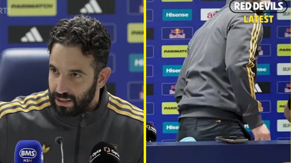 Ruben Amorim walks out of press conference at Elland Road