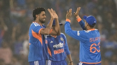 Harshit Rana got the better of Devon Conway once again. (AFP)