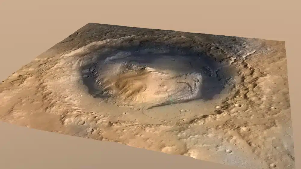 High Resolution Model Of Gale Crater, Where Curiosity Explores Mars’ Sedimentary History.