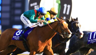 Mickael Barzalona and Calandagan winning the 2025 Japan Cup