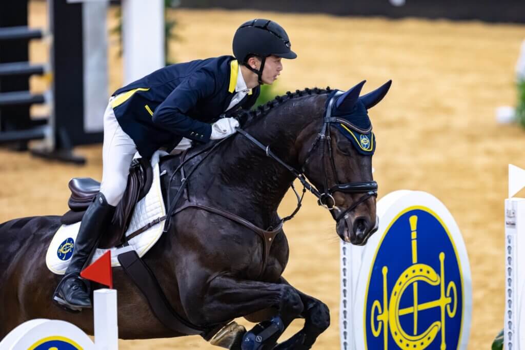 Jeffrey Wong competing at the 2025 HK International Horse Show
