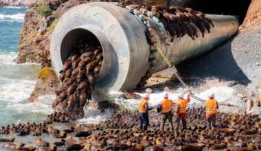 Sea otters return to kelp forests to control sea urchins, restore the coastal ecosystem, and boost marine recovery.