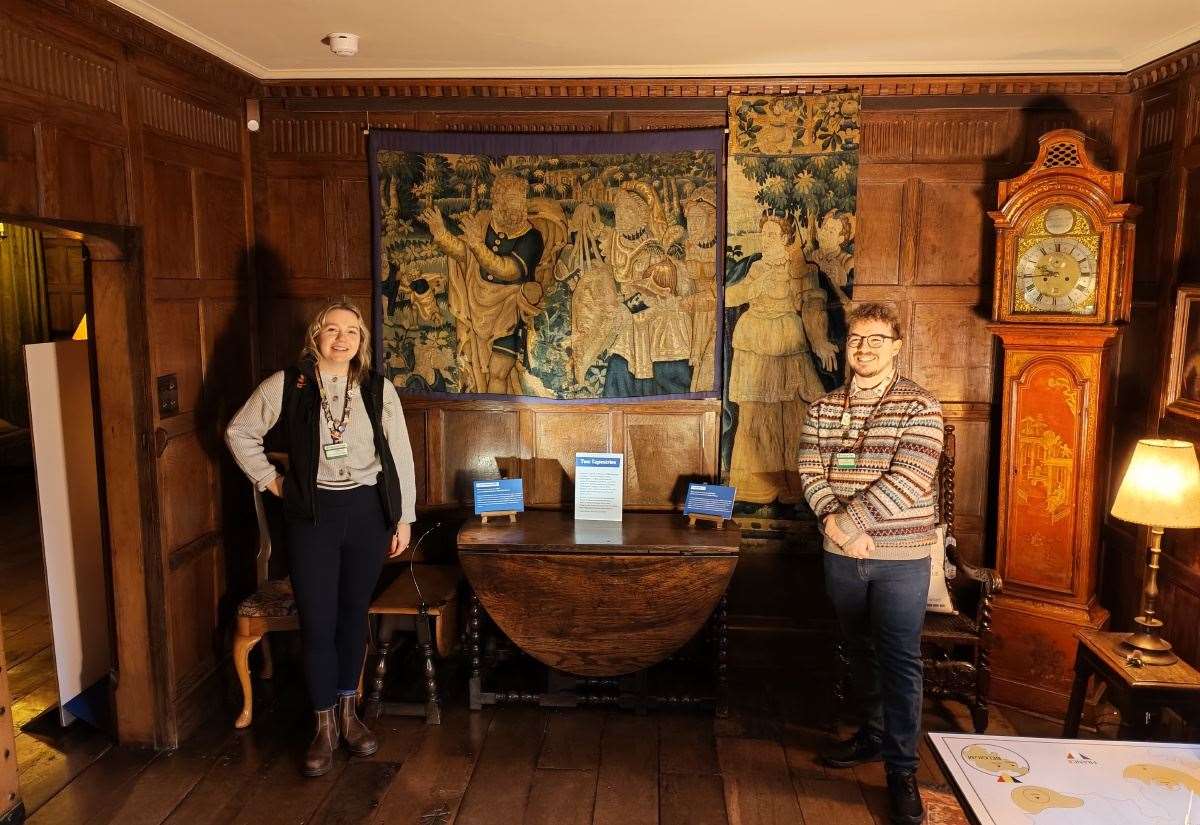 Common Threads exhibition brings together tapestry fragments from Packwood House’s Two Women and Selly Manor Museum’s Achilles for the first time