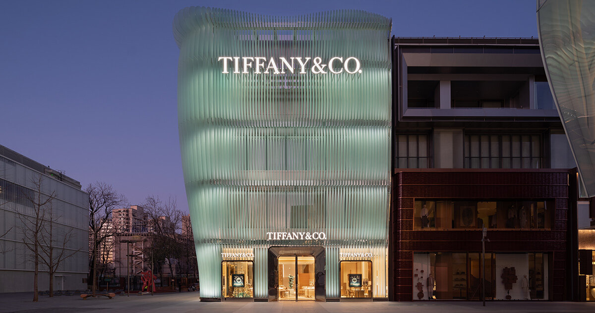 MVRDV wraps tiffany & co. beijing in rippling facade of glass fins