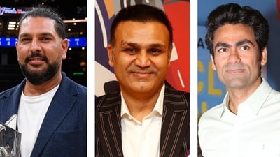 From left: Yuvraj Singh, Virender Sehwag and Mohammad Kaif (AFP Images)