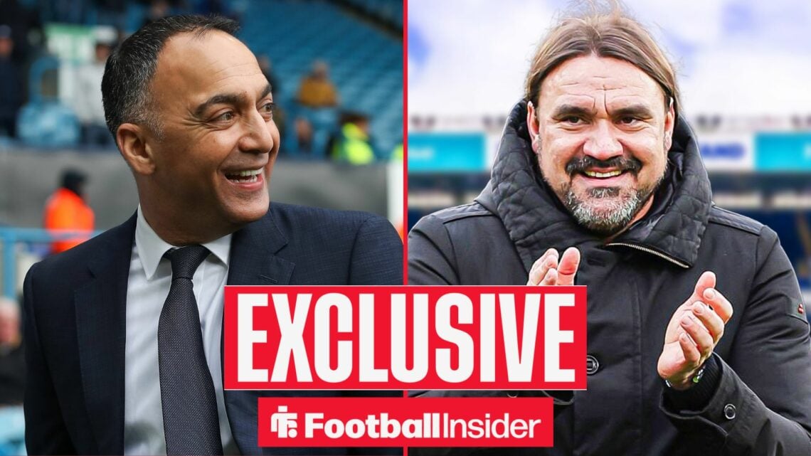 Paraag Marathe smiling alongside Daniel Farke clapping at Elland Road
