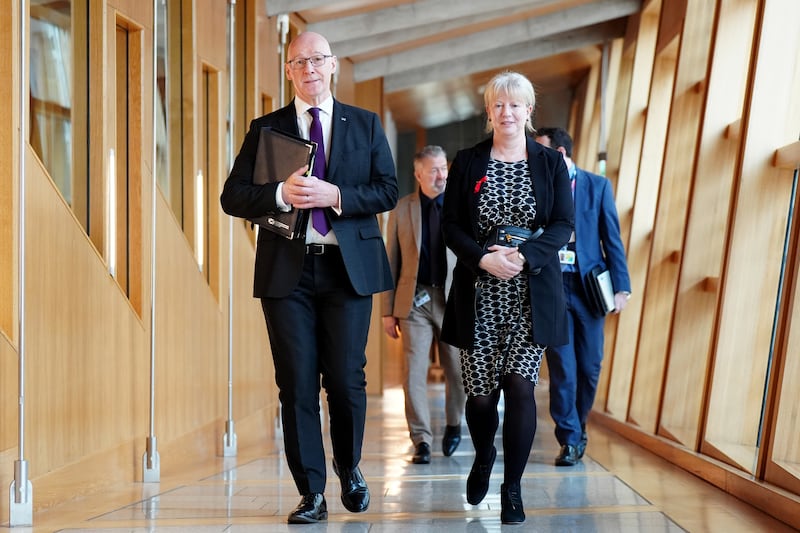 Finance Secretary Shona Robison said the Scottish Government led by John Swinney, left, is making progress on key priorities