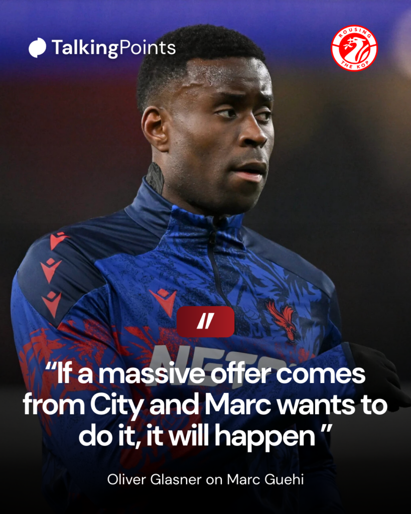 Marc Guehi pictured at the Emirates Stadium ahead of Crystal Palace's Carabao Cup quarter-final against Arsenal