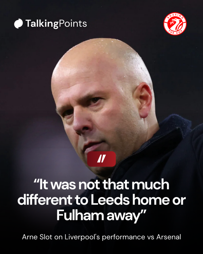 Arne Slot after Arsenal v Liverpool - Premier League