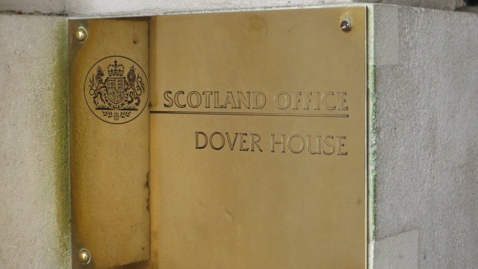 The sign for the Scotland Office at Dover House