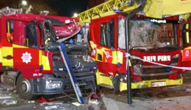 Six firefighters in hospital for broken bones after fire engines crash | News UK
