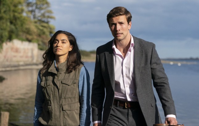 Leo Suter as DI Thomas Lynley and Sofia Barclay as DS Barbara Havers in Lynley