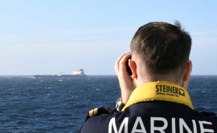 A photo released on January 22, 2026, said to show the intervention of the French Navy on the high seas, in the Alboran Sea, on the cargo tanker GRINCH, which had departed from Murmansk, Russia. Etat-major des armees/France/Handout via REUTERS THIS IMAGE HAS BEEN SUPPLIED BY A THIRD PARTY NO RESALES. NO ARCHIVES