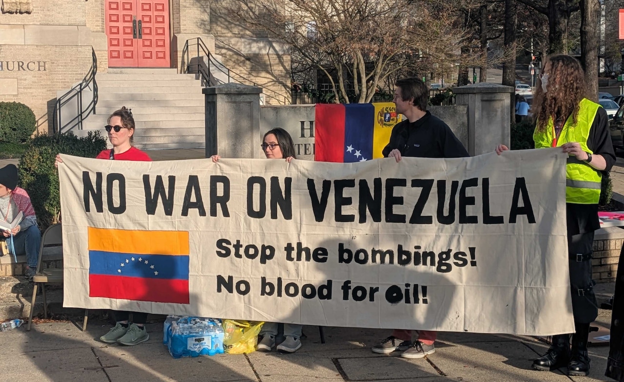 Groups gather in Birmingham to protest war against Venezuela