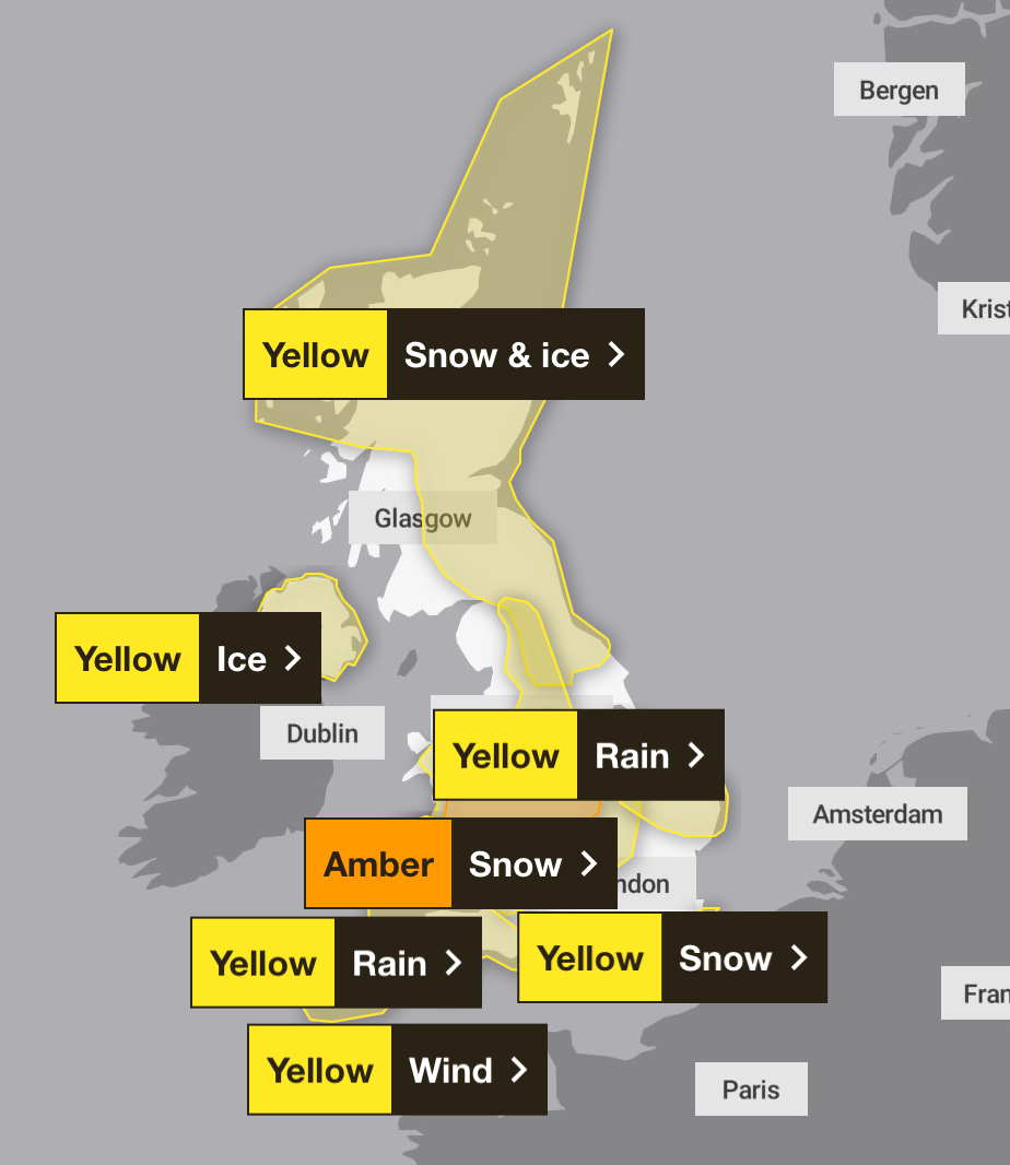 A number of weather warnings remain in place