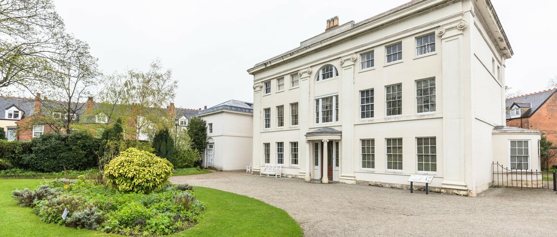 White exterior of Soho House, the start of this Birmingham walking tour