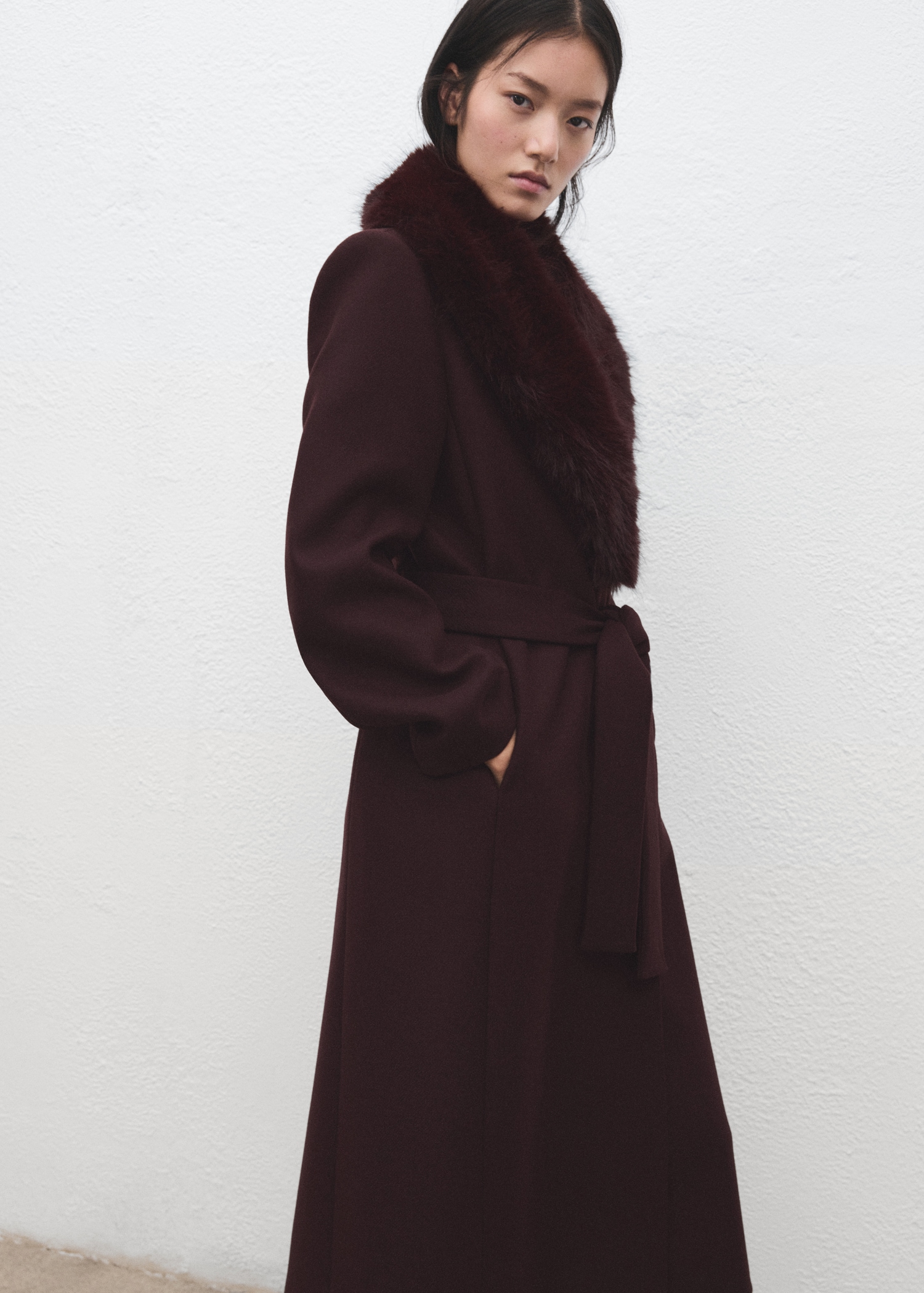 Manteco Wool Coat With Fur Collar - Women | Mango Usa