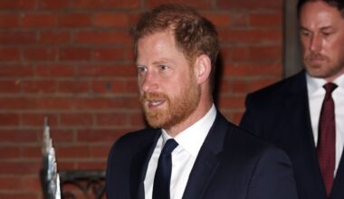 Prince Harry leaving The Royal Courts of Justice during a court case against Associated Newspapers on January 19, 2026 in London, England