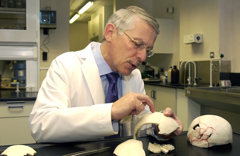 PACEMAKER BELFAST   30/3/2004
State Pathologist for Northern Ireland Professor Jack Crane pictured in his mortuary.
PHOTO: ARTHUR ALLISON/PACEMAKER