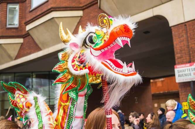 :Main parade celebration of Chinese New Year - the year of the sheep