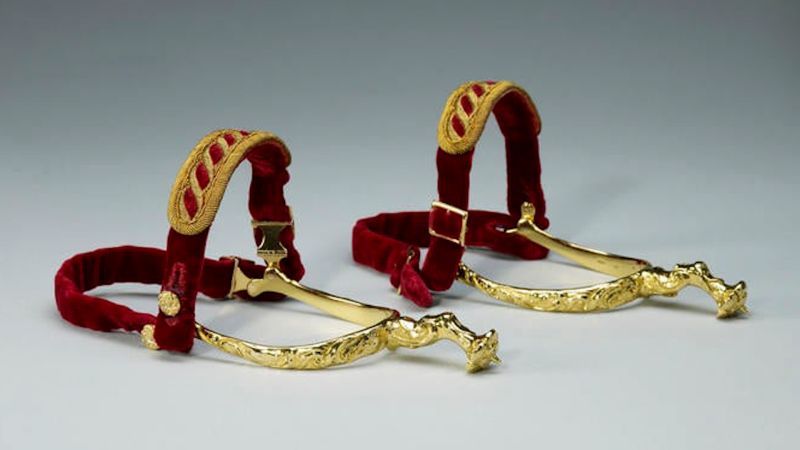 Take a look at the special 1661 golden spurs presented to the King
