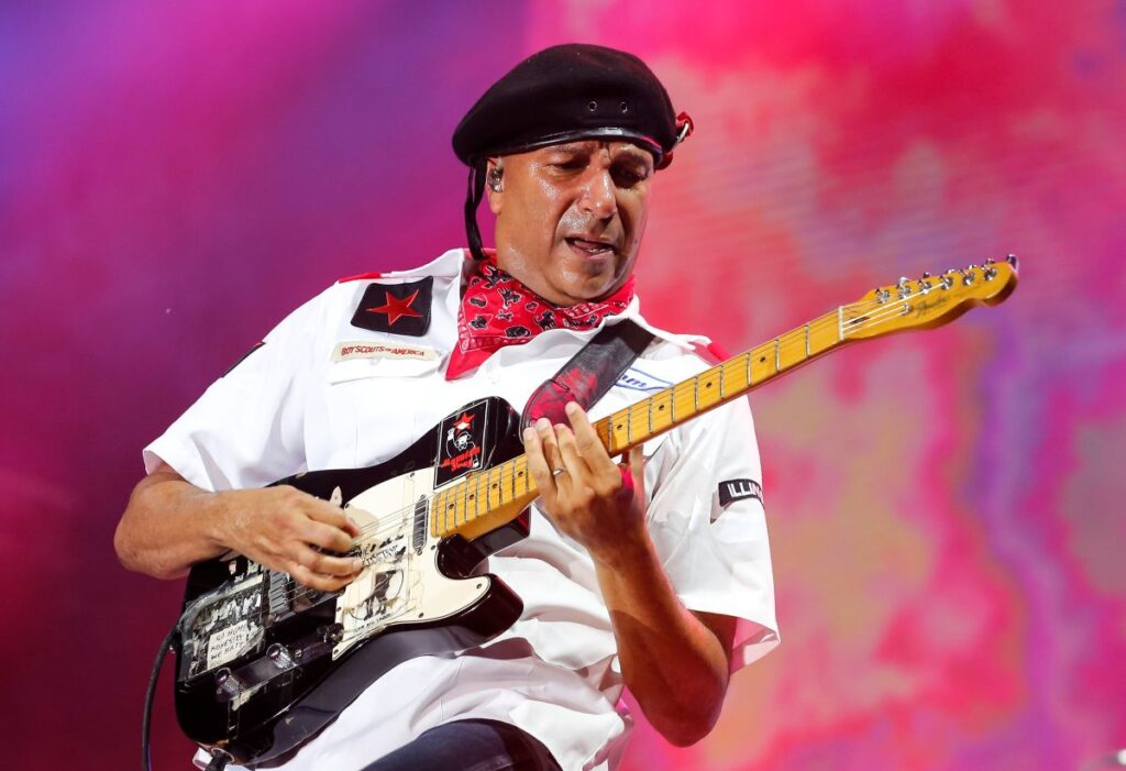 Tom Morello performs at Main Stage during the Exit Festival 2024 Day Five at Petrovaradin Fortress on July 14, 2024 in Novi Sad, Serbia.
