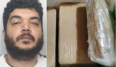 Anes Troudi and some of the cocaine he supplied that was seized by police. Picture: South West Regional Organised Crime Unit