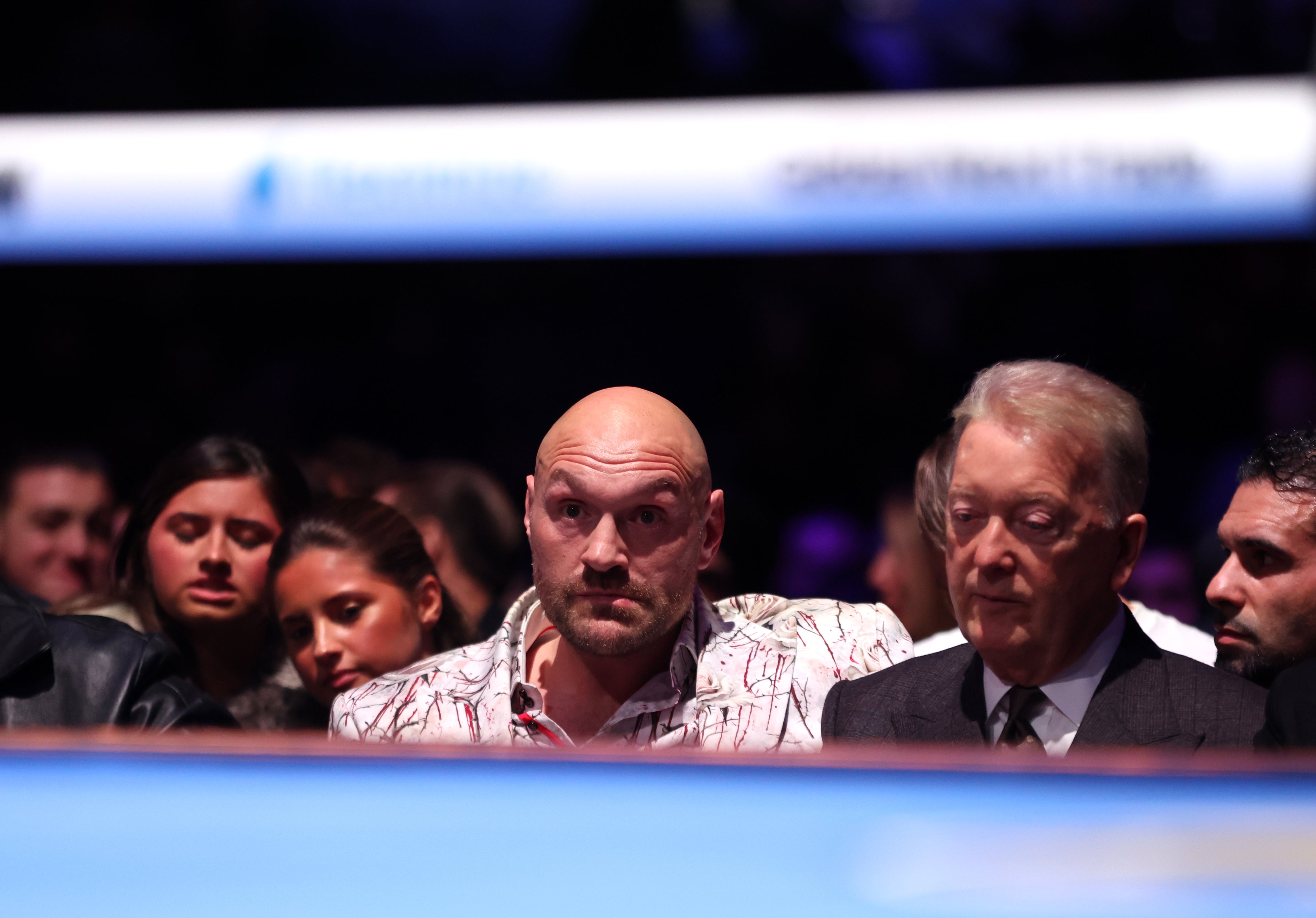 Tyson Fury attending the Joseph Parker v Fabio Wardley fight at The O2 Arena