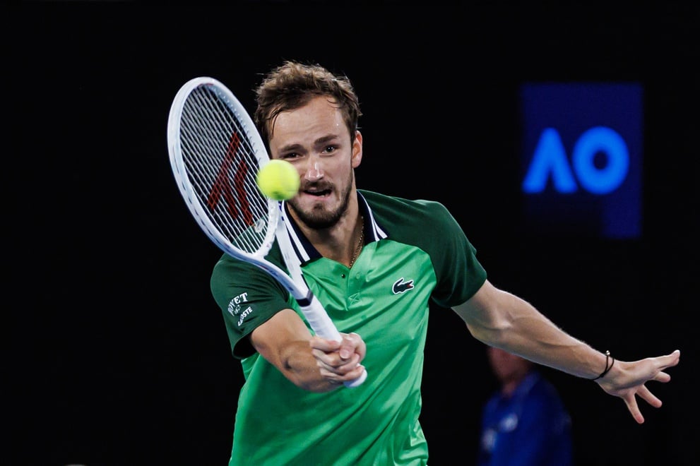 Daniil Medvedev in action ahead of the ATP Brisbane International.