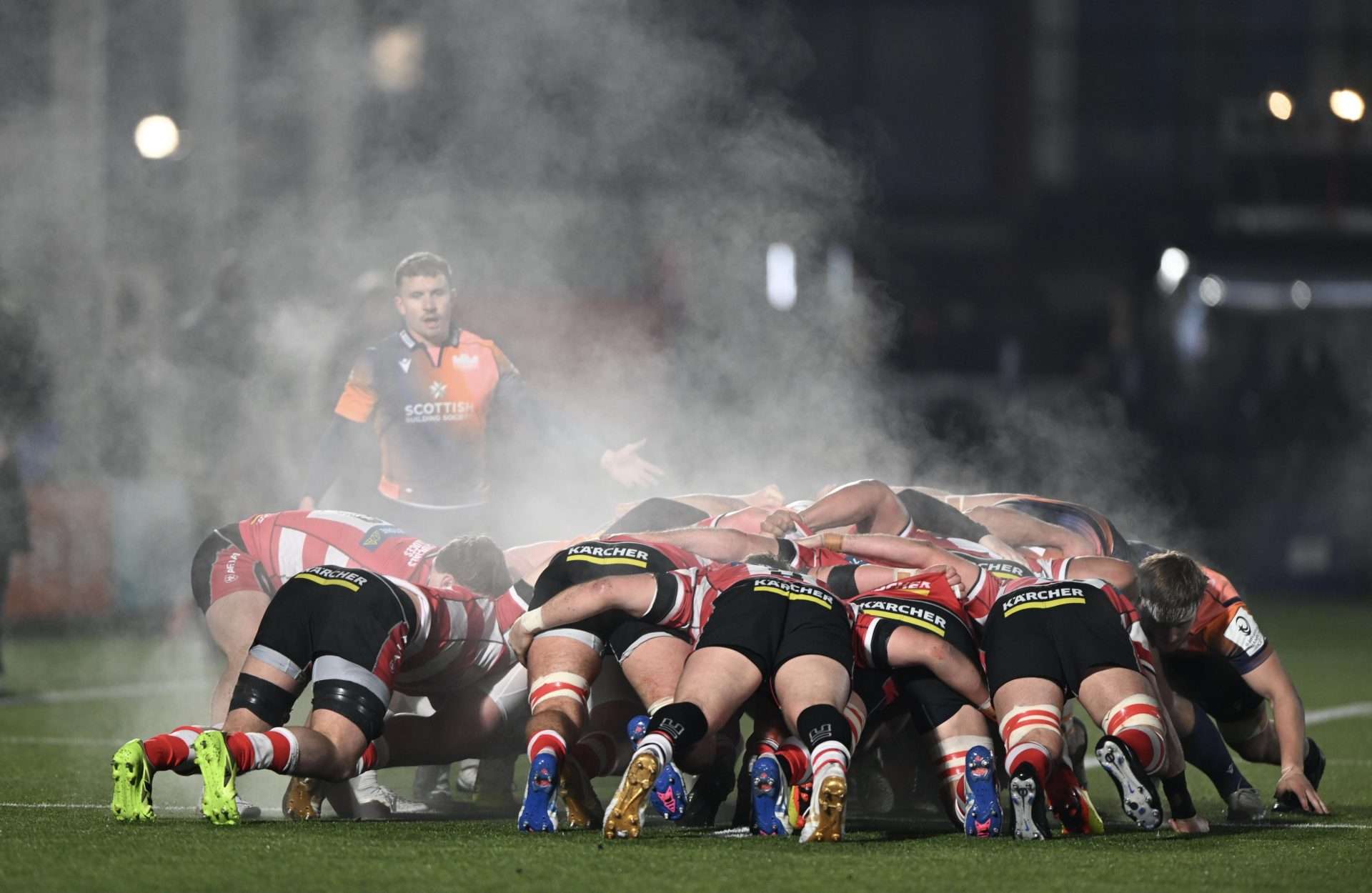 There was plenty of heat in the battle between Edinburgh and Gloucester on a chilly night at Hive Stadium. Image: Bryan Robertson