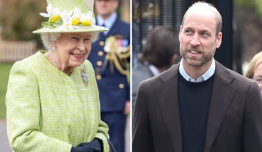 A composite of a picture of Queen Elizabeth in 2021 and a picture of Prince William in 2026