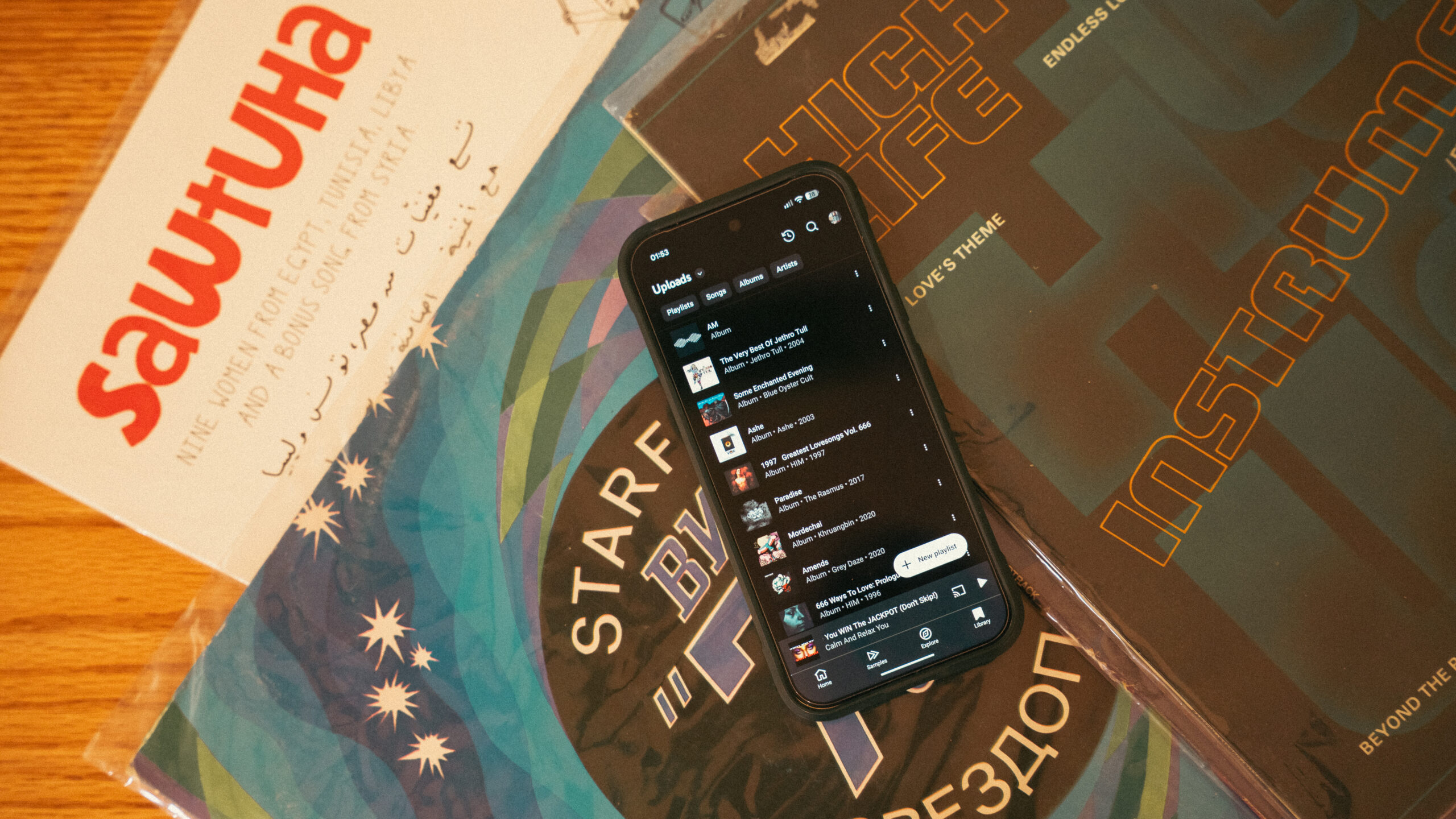 YouTube Music uploaded music on a stack of records YouTube Music uploaded music on a stack of records