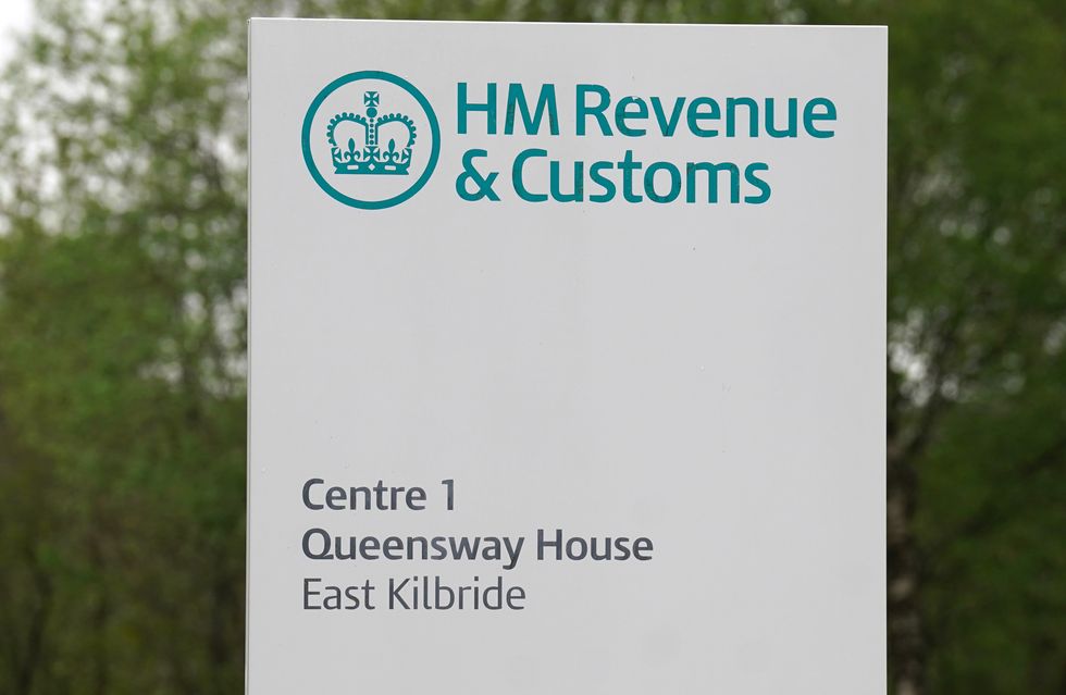 A general view of a sign at HMRC in East Kilbride