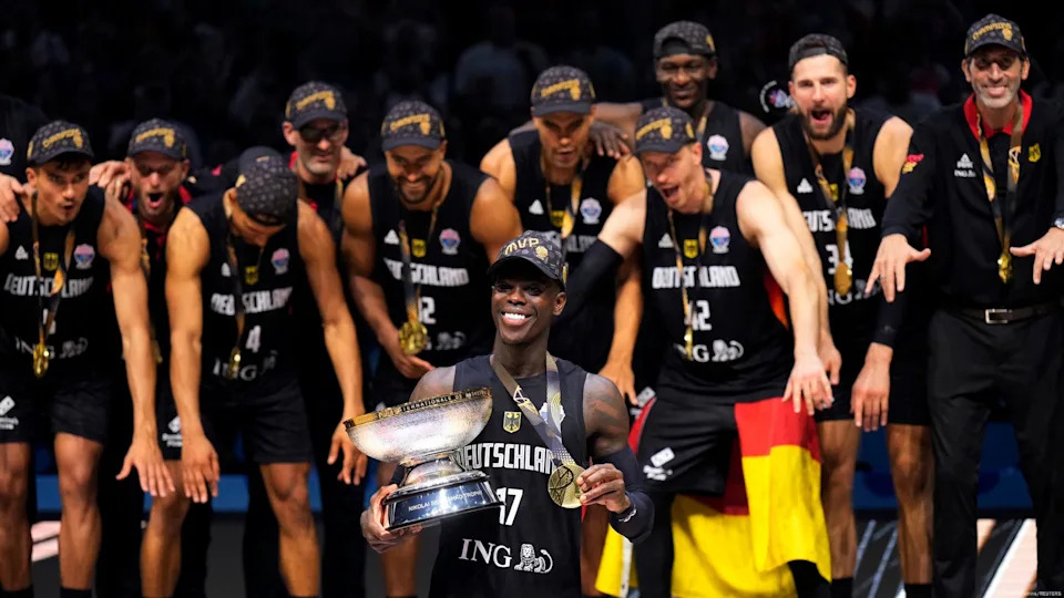 Germany win 2025 EuroBasket title - Germany staged a fourth-quarter comeback to beat Turkey 88-83 for their second EuroBasket title after 1993. Led by tournament MVP Dennis Schröder, Germany prevailed despite the absence of key players like Moritz Wagner and Isaiah Hartenstein. They were led by assistant coach Alan Ibrahimagic after head coach Alex Mumbru had been hospitalized just before the start of the tournament.<span class="copyright">Ints Kalnins/REUTERS</span>