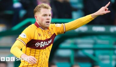 Stephen Welsh playing for Motherwell