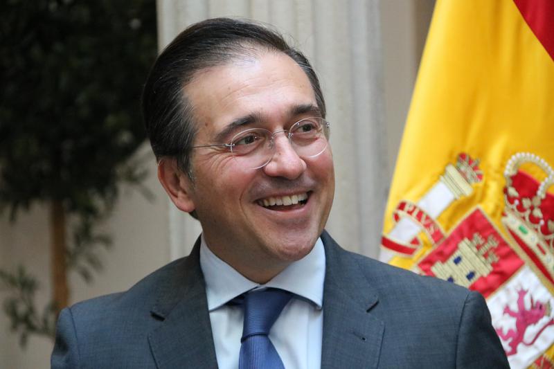 Spain's foreign affairs minister José Manuel Albares during a meeting in Madrid