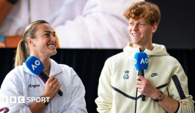 Aryna Sabalenka and Jannik Sinner, the women's world number one and men's number two, speak to media during the Australian Open in 2025