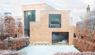The calmly beautiful winter garden of a modernist house in Highgate