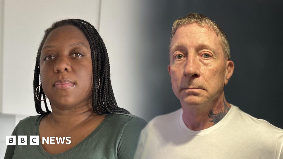 Keisha, a black woman with long braids, is shown on the left wearing a silver top. Chris Sayudo, a white man who is wearing a white T-shirt and has a tattoo on his neck, is shown on the right