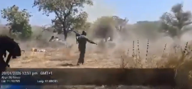 A screengrab from the video shared online of the suicide