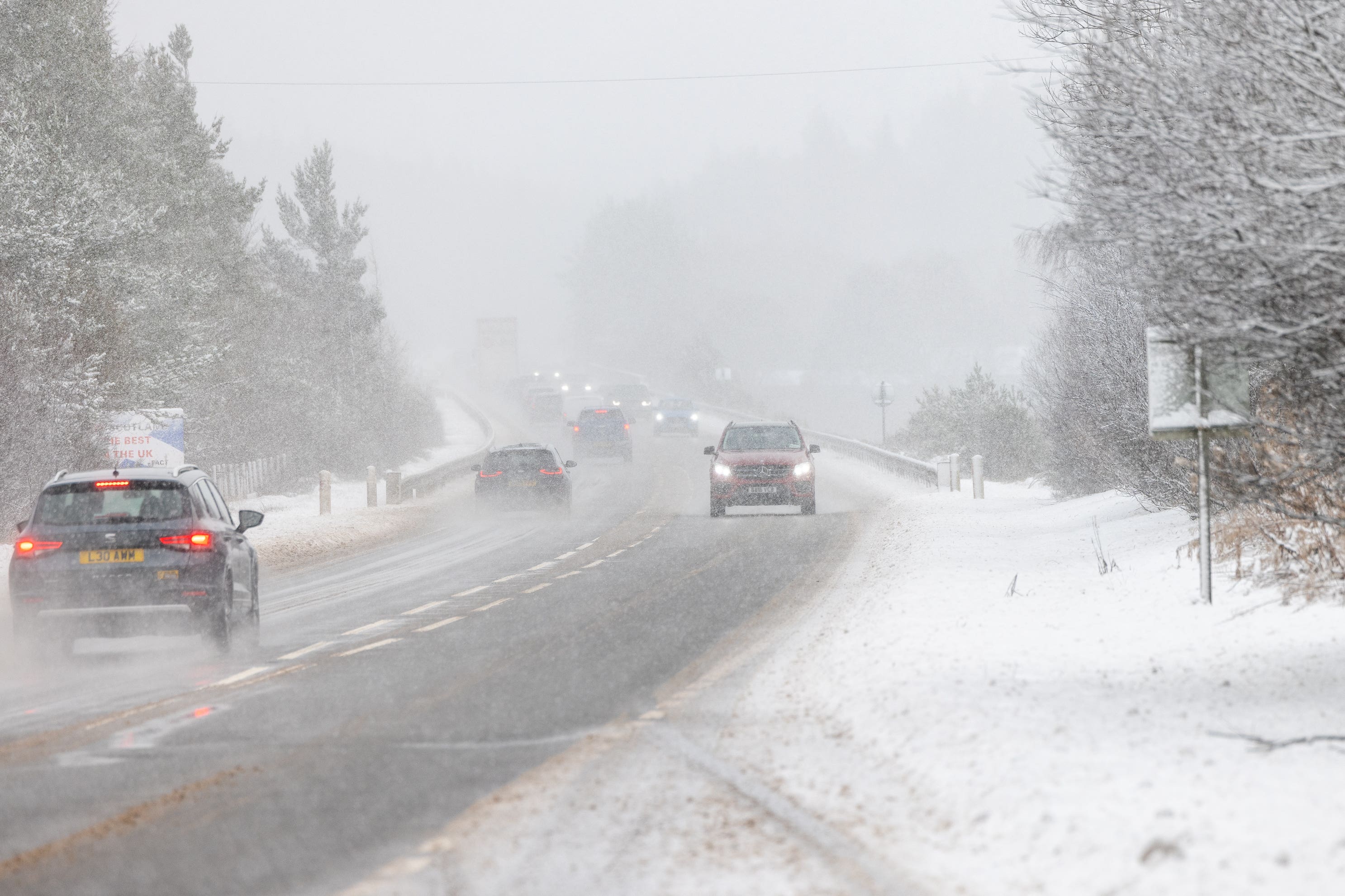 Traffic on the A9, south of Inverness (Paul Campbell/PA)