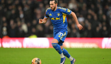 DERBY, ENGLAND - JANUARY 11: Jack Harrison of Leeds United runs with the ball during the Emirates FA Cup Third Round match between Derby County and Leeds United on January 11, 2026 in Derby, England. (Photo by Shaun Botterill/Getty Images)