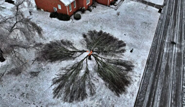 See drone footage of snow blanketing states from Texas to New York