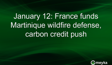 January 12: France funds Martinique wildfire defense, carbon credit push