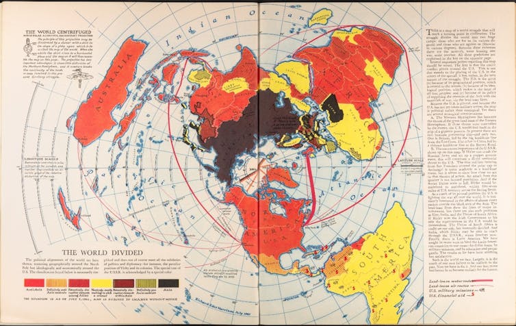 A map showing the political alignments as they were in 1941