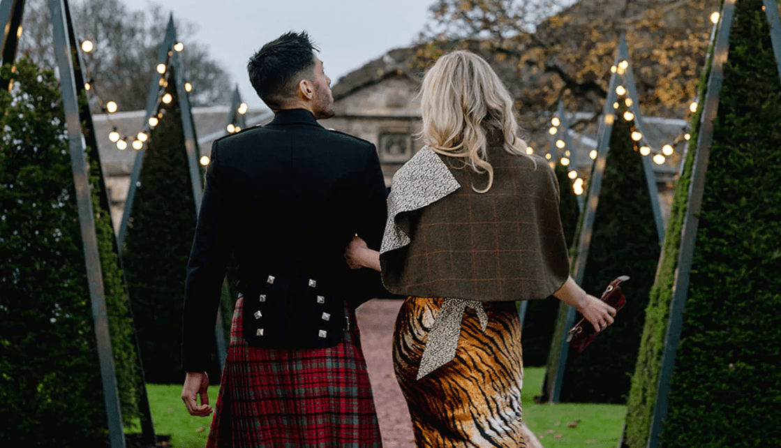 Couple; one in a kilt
