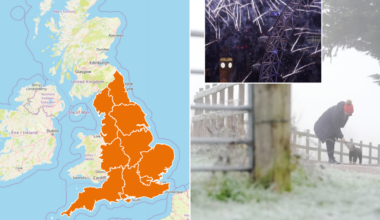 Rare amber cold health alert issued across ALL England as snow and ice warnings in force in 2026