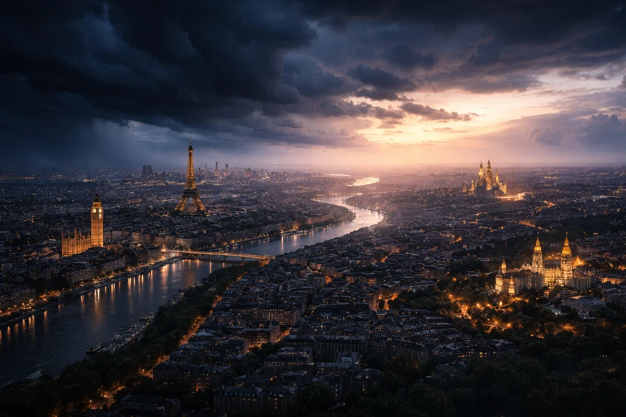 Europe slips on Iran-Powell jitters, BBC seeks Trump suit dismissal, Spain targets deepfakes, France protests Mercosur.