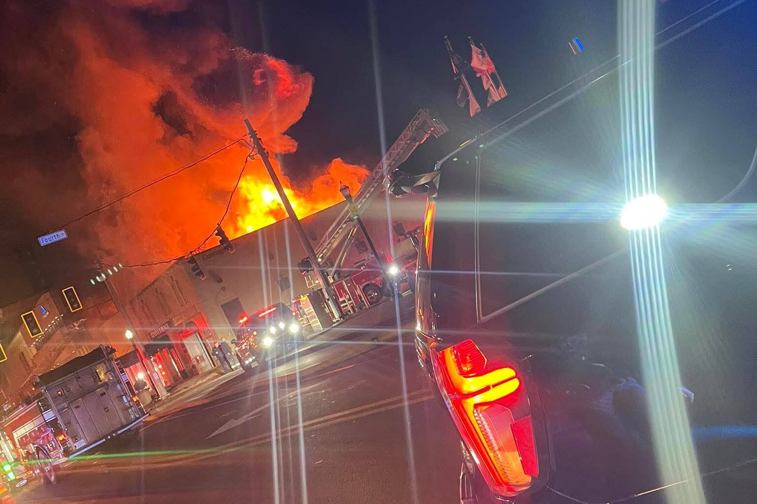 London firefighters remove person from commercial structure fire